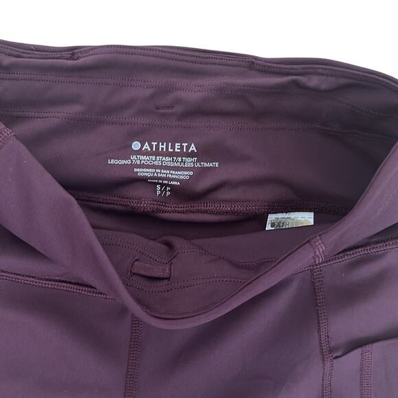 Athleta Ultimate Stash 7/8 Tight Merlot/Cranberry Size Small - Picture 3 of 6